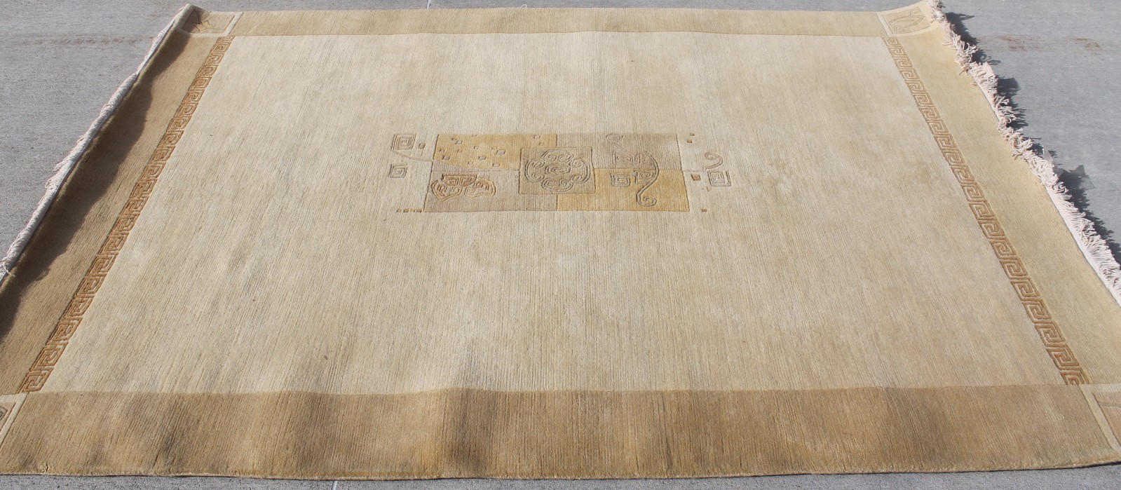 R8005 Gorgeous Neutral Col Tibetan Woolen Area Rug 5.7 ‘x 7.9’ Handmade in Nepal