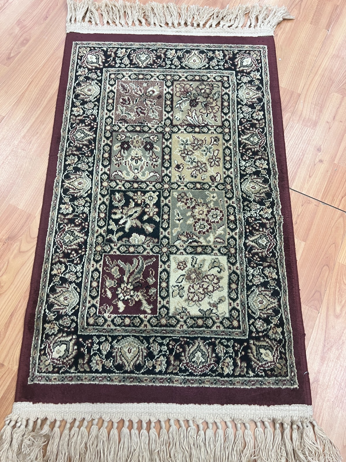 1’8″ x 2’9″ New Belgian Panel Design Oriental Rug – Machine Made