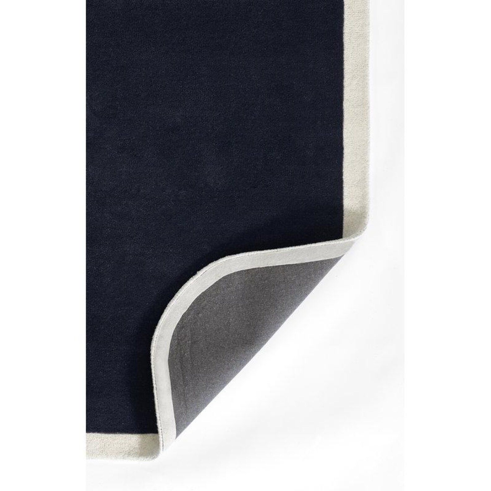 New Modern Bordered Hand-Tufted Navy Blue & White for Living Room and Bedroom