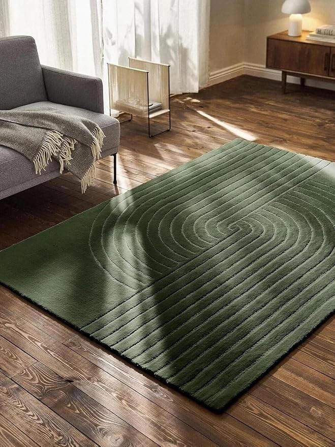 Solid Modern Hand Woven Handmade Tuffted Pure Woollen Carpet Fluffy Collection