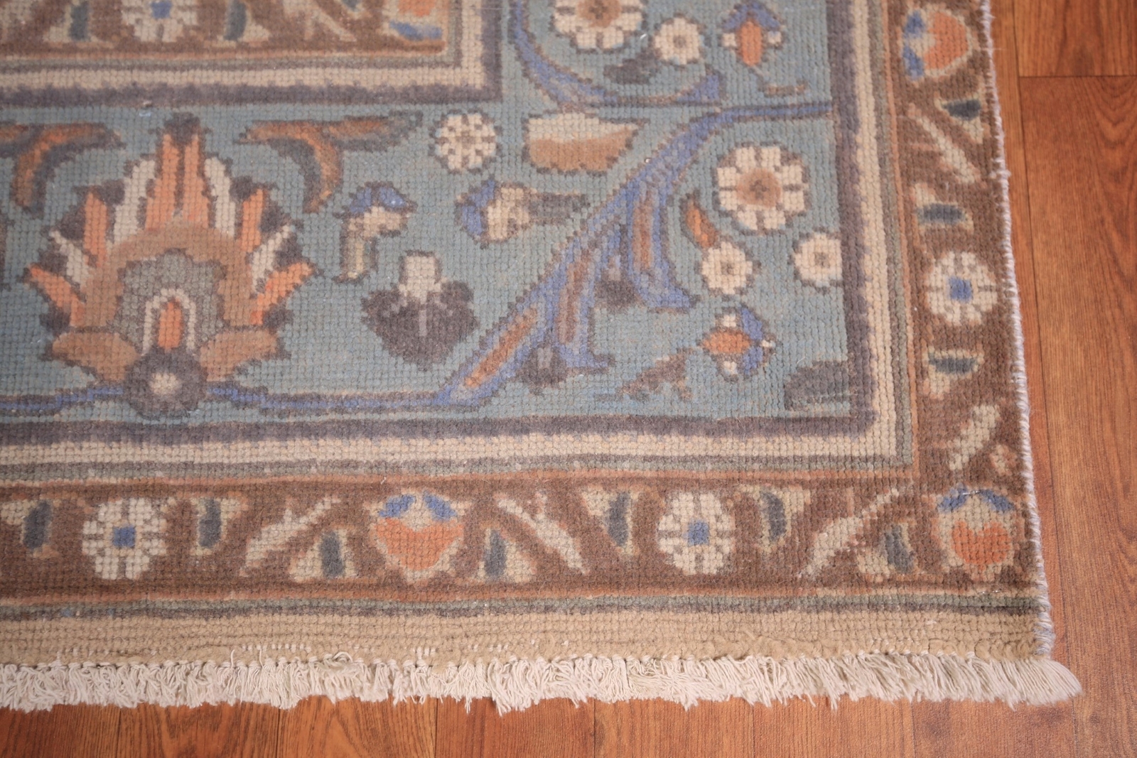 Vintage Blue Handmade Traditional Distressed Living Room Rug 10×13 ft.