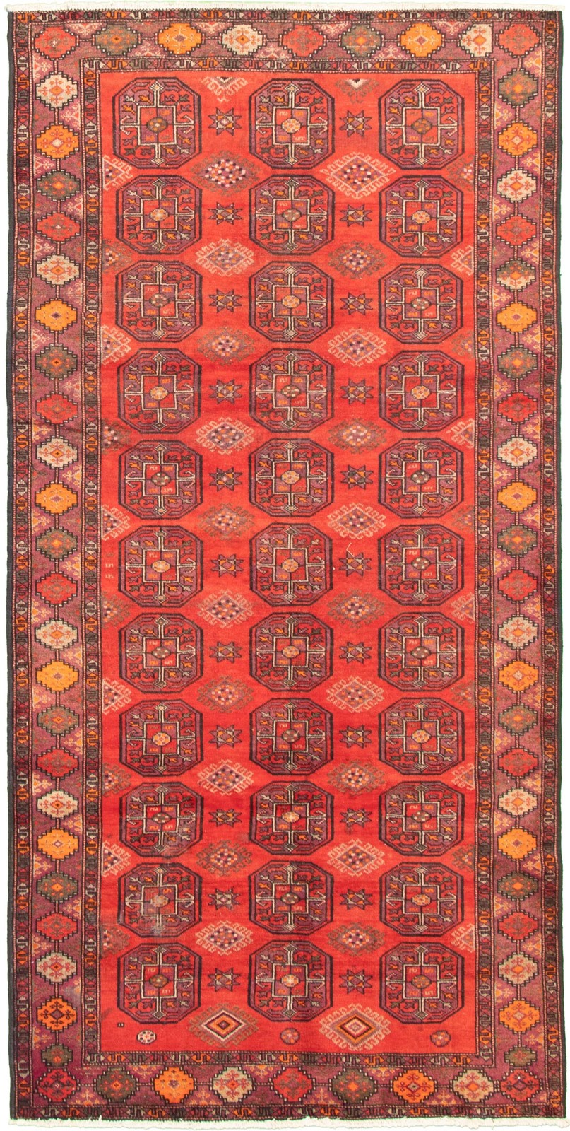 Vintage Red Traditional 4’8″ x 9’9″ Hand-Knotted Oriental Wool Area Rug