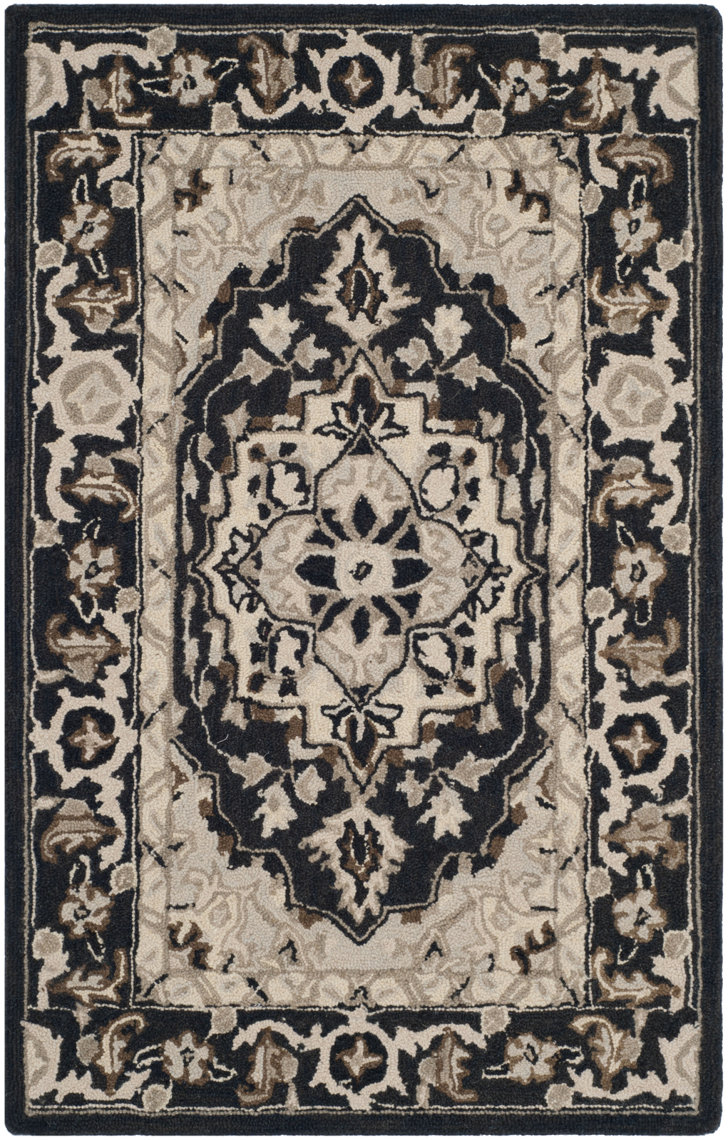 Safavieh Chelsea BLACK / NATURAL 2′-6″ X 4′ Area Rug – HK709F-24