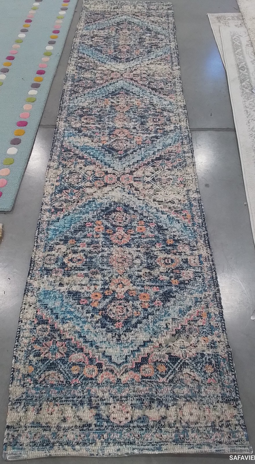 BLUE / TURQUOISE 2′-3″ x 10′-0″ Flaw in Rug Reduced Price 1172790220 SFN577A-210