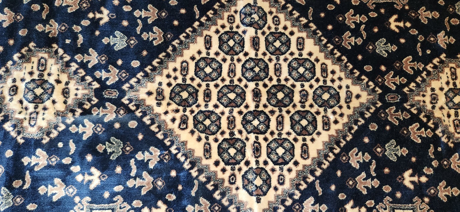 BRAND NEW Vintage Manatex Moroccan Morocco Throw Tapestry Rug Dark Blue 28 X 42