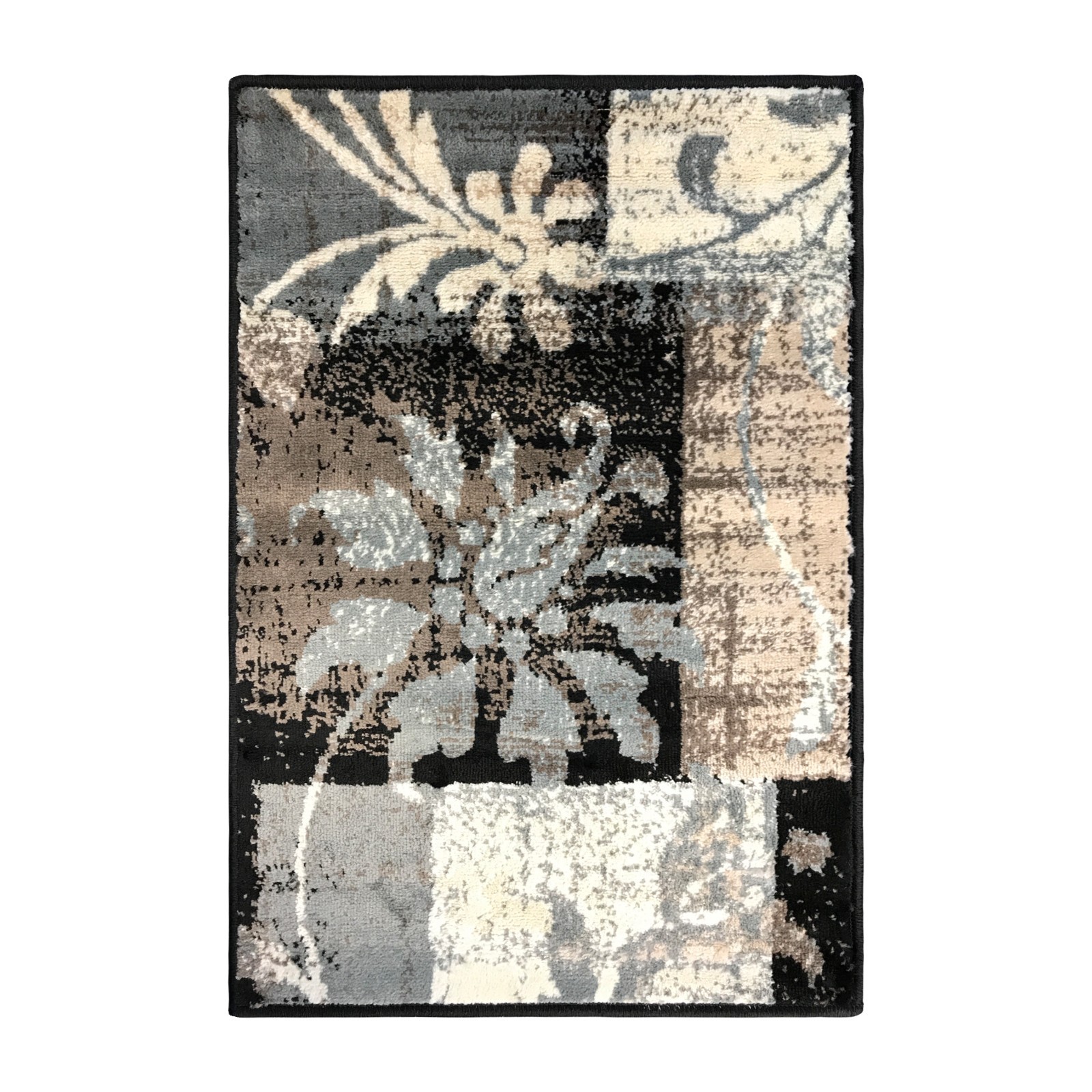 Geometric Patchwork Floral Antistatic Stain Resistant Indoor Area Rug or Runner