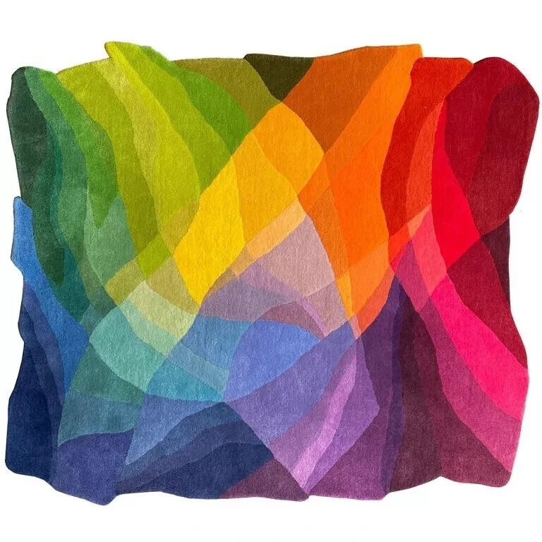 Rainbow Color Abstract Irregular Wonderful Tufted Kids Rug For Living Room