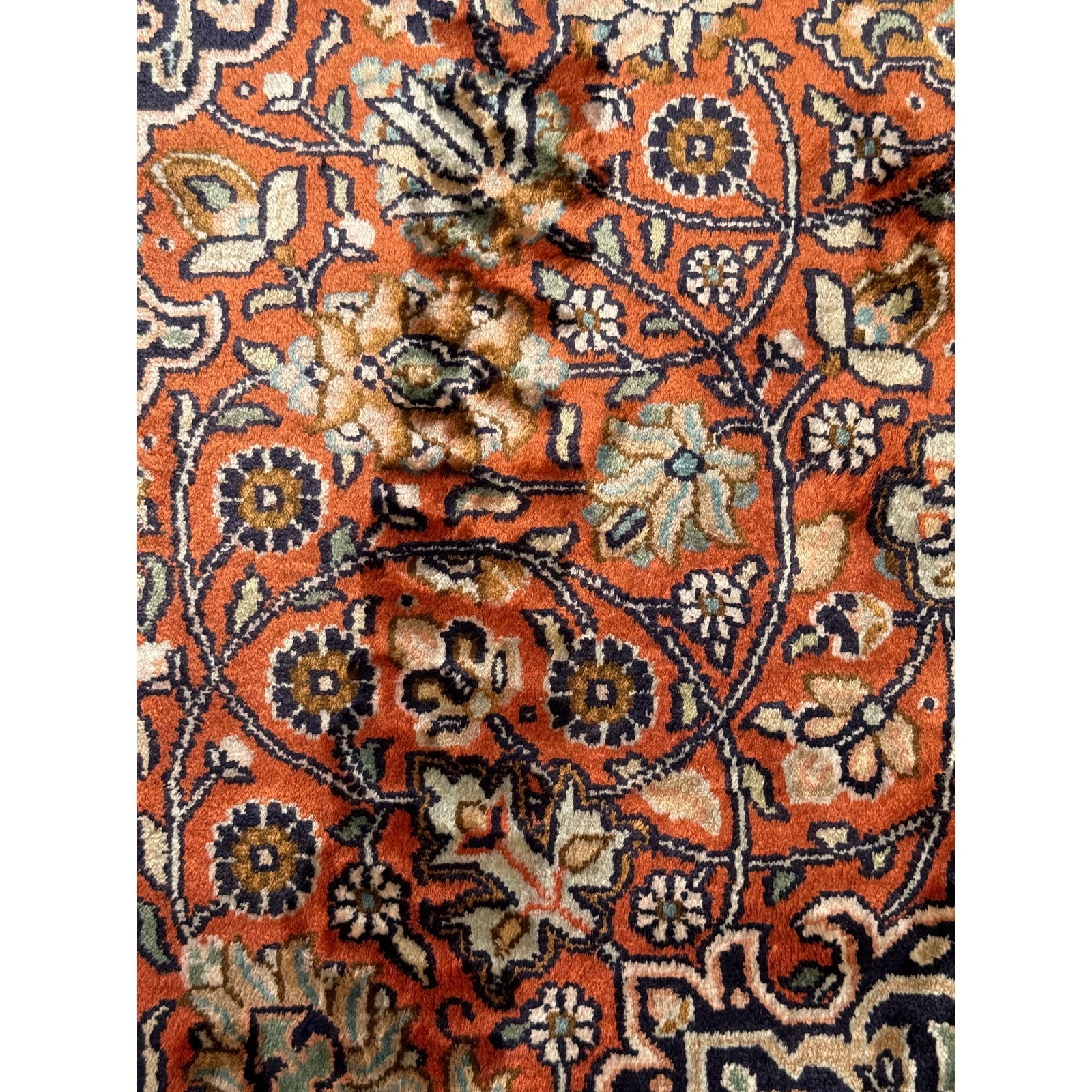 Vintage Traditional Handmade Oriental Wool Multicolor Rug 49x29in