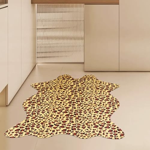 Leopard Print Rug – 4.6×5.2 Feet Rug Cute Area Leopard-55″x62″(4.6×5.2 Feet )