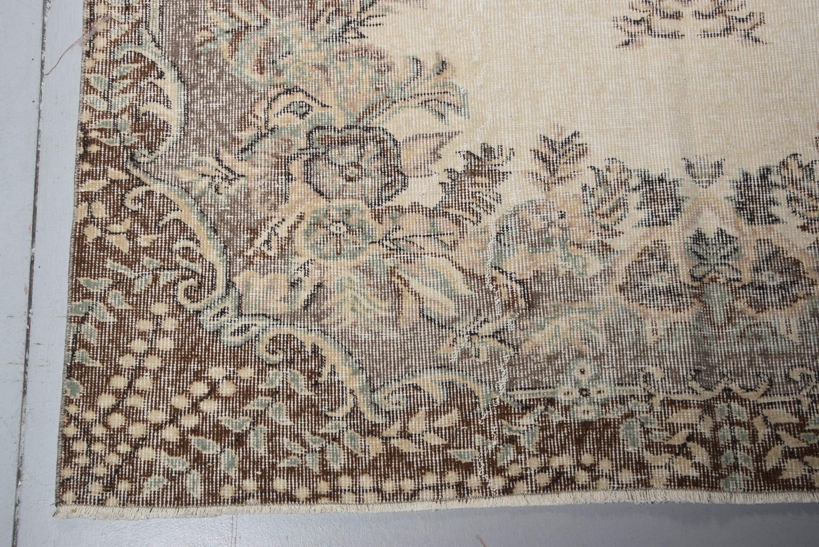 5,4×7,5 ft Vintage Rug, Turkish Large Rug, Beige Brown Plants & trees Rug