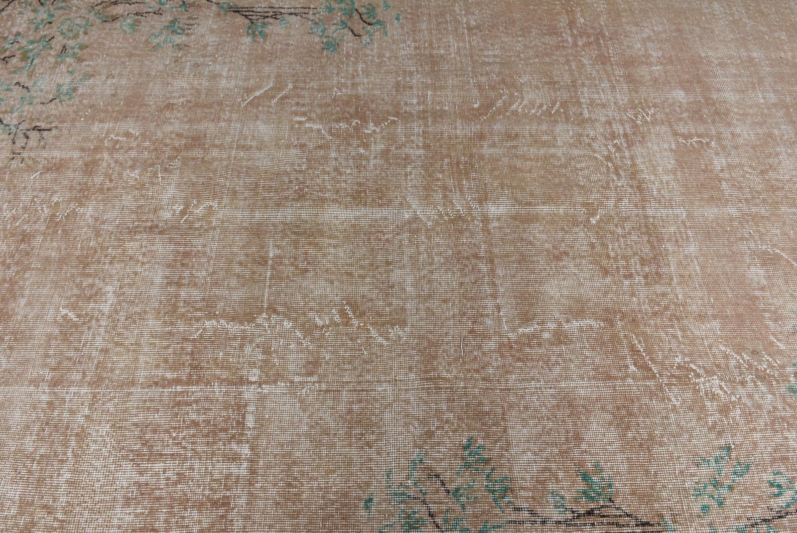 Turkish 5,2×9,3 ft Rug, Large Vintage Rug, Brown Green Handmade Rug