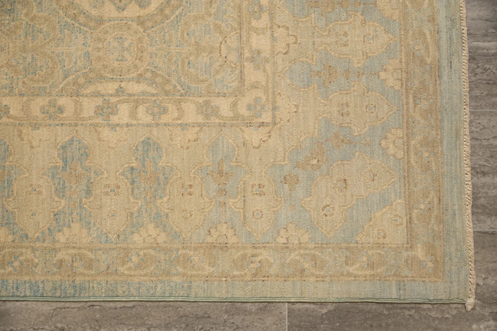 8 .0 x 10.6 New Handmade Ziglar Chobi Rug Neutral Light Green #B-77571