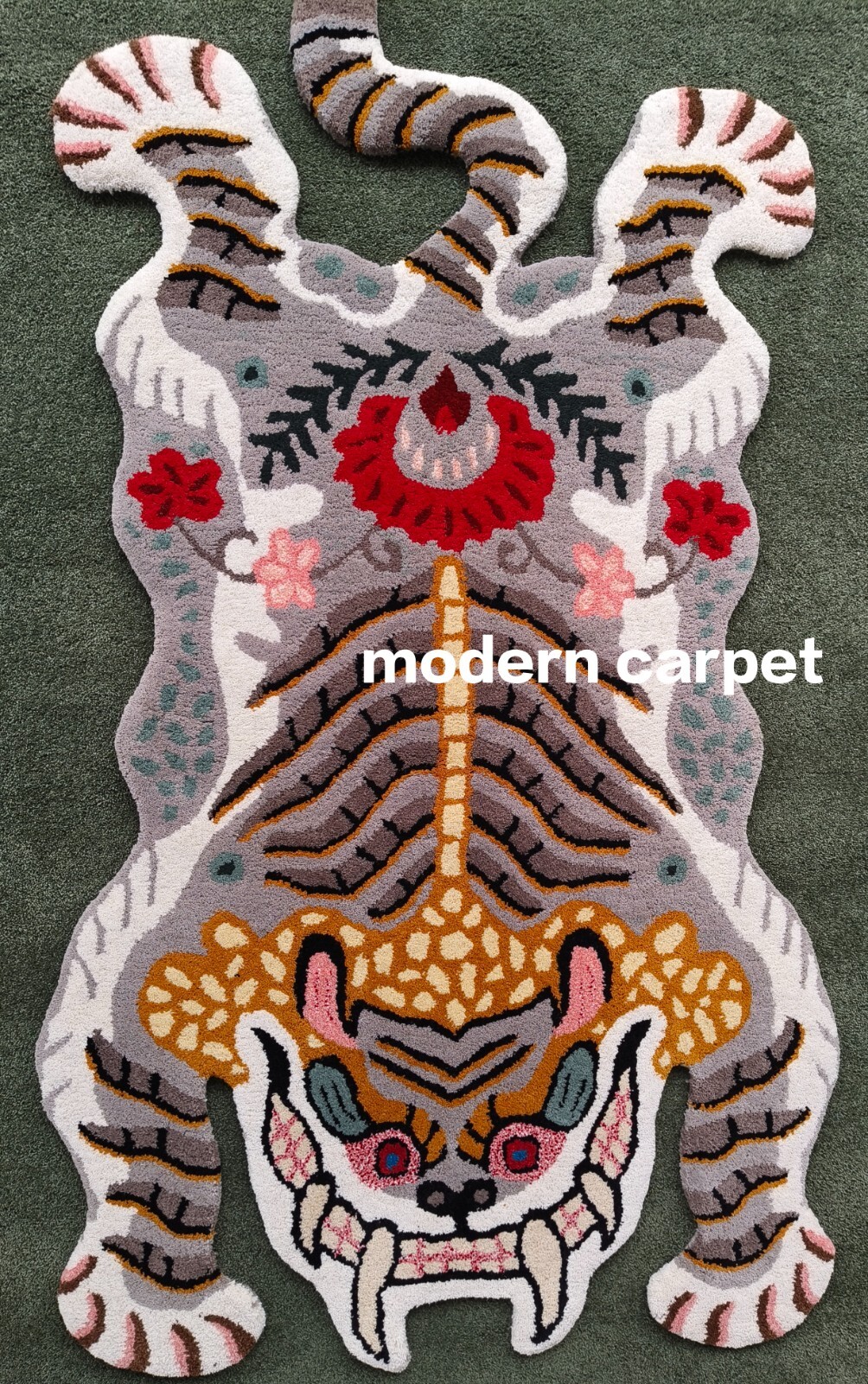 Tibetan Tiger Rugs 3×5 Feet Handmade 100% Woolen Hand Tufted For Home Decoration