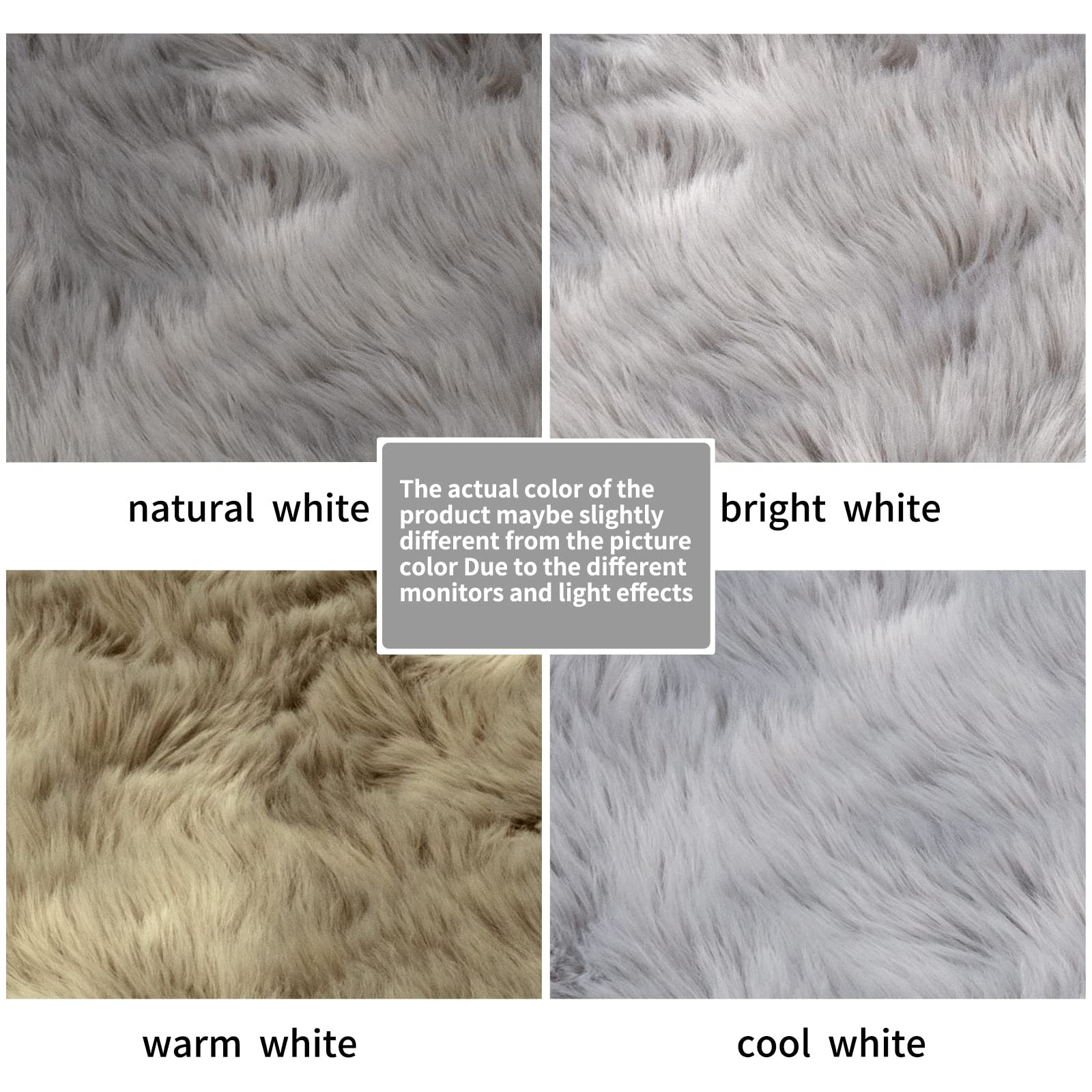 Faux Fur Rug Sofa Chairs Cover Grey Small Rug Bedroom 2′ x 3′ Shaggy Furry Rugs