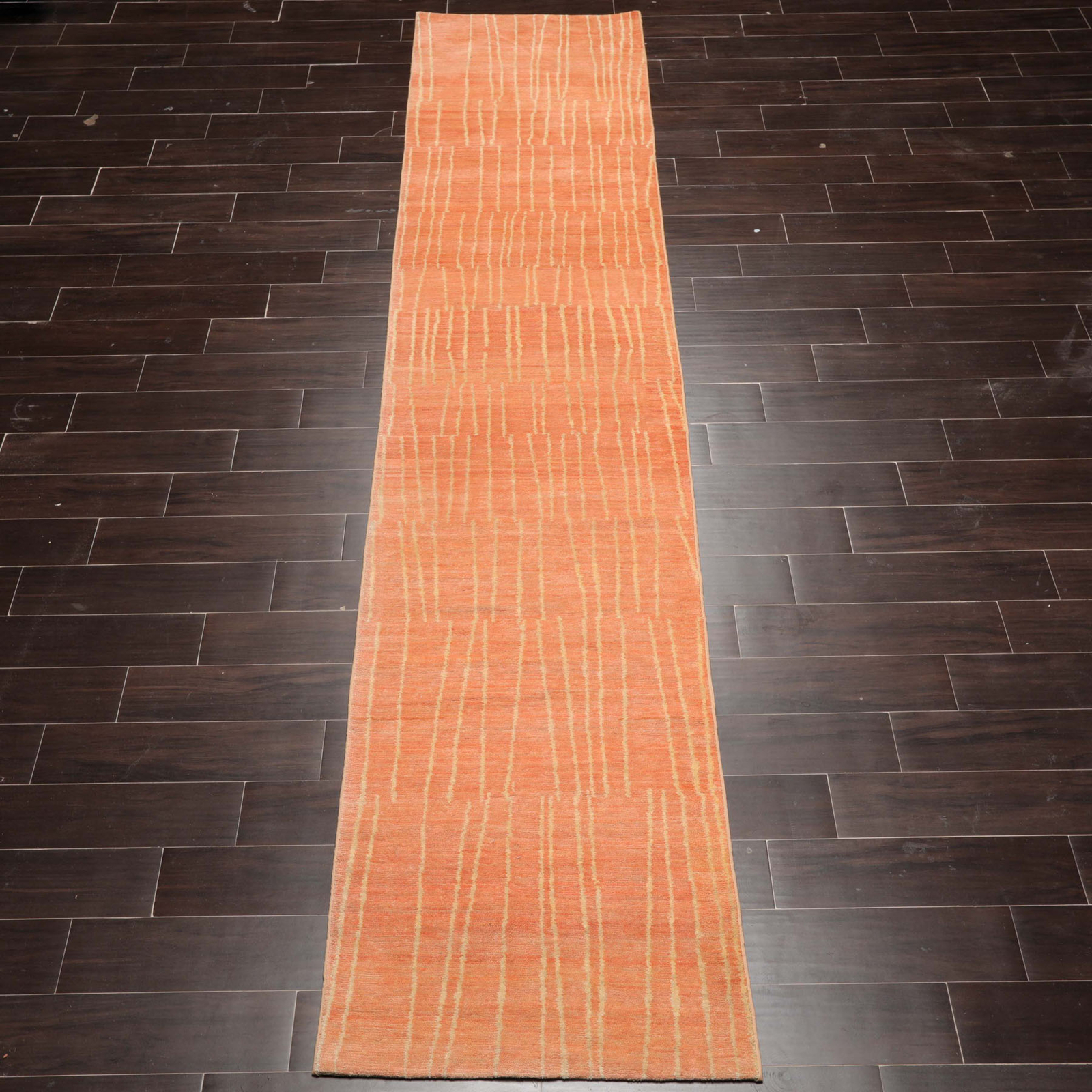 Michaelian & Kohlberg Multi Size Runner Salmon Hand Knoted Tibetan Wool Area Rug