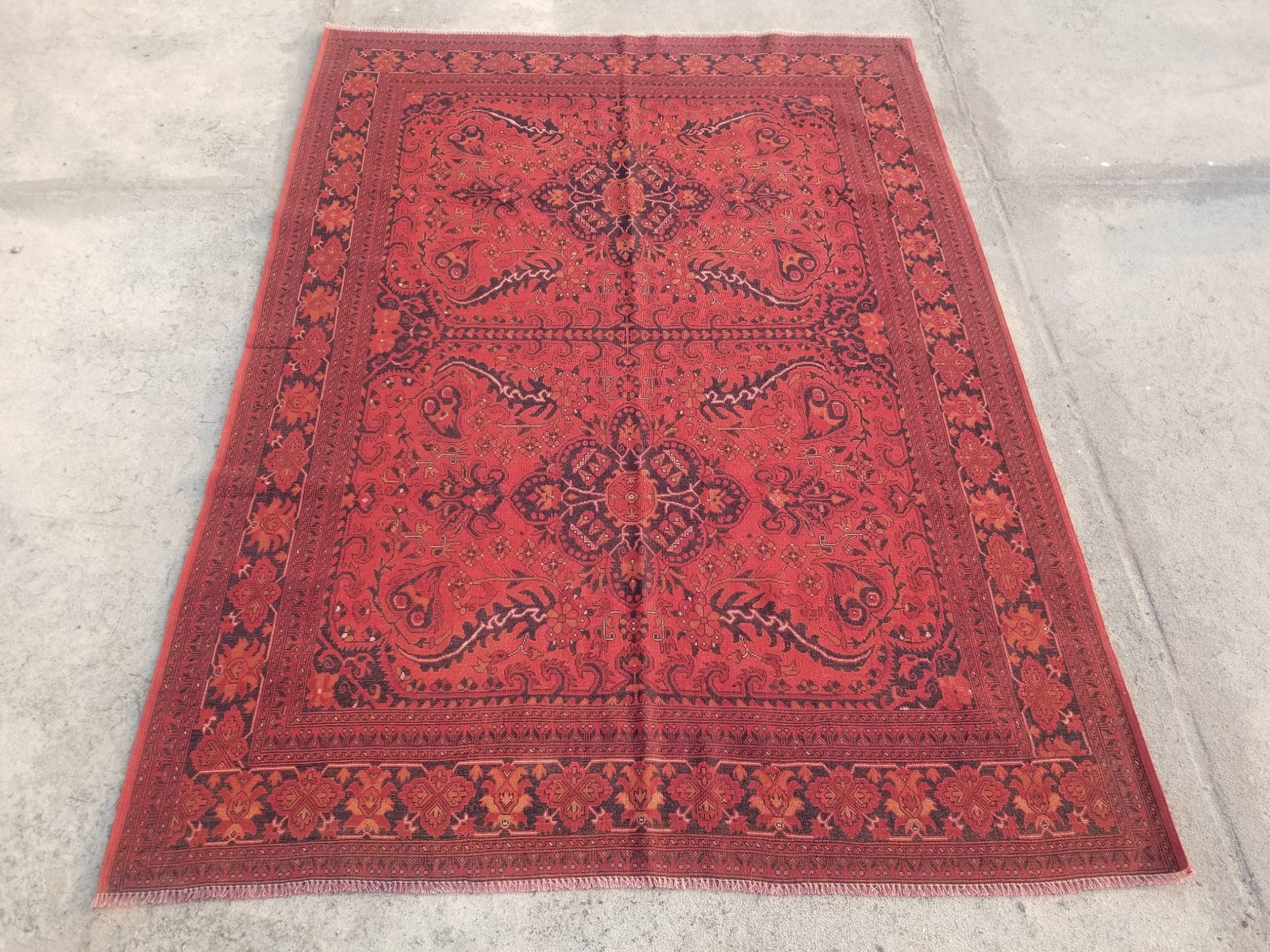 Vintage Traditional Handmade Oriental Wool Multicolor Rug 9.2 x 6.7ft
