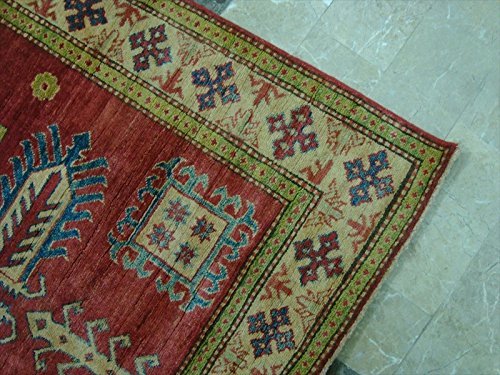 Area Rug Kazak Caucasion Geometric Veg Dyed Mahal Hand Knotted Carpet (6.3×4.1)’