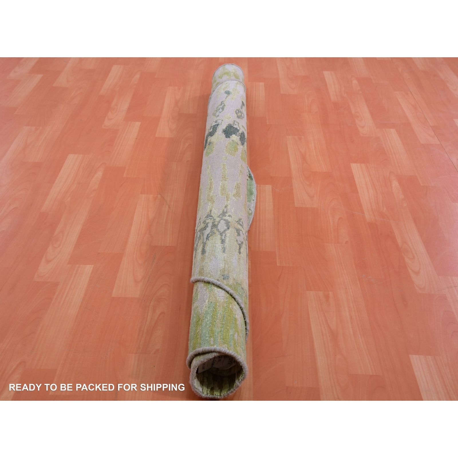 6’x6′ Lafayette Green Crocodile Safari Design Silk Hand Knotted Round Rug R75422
