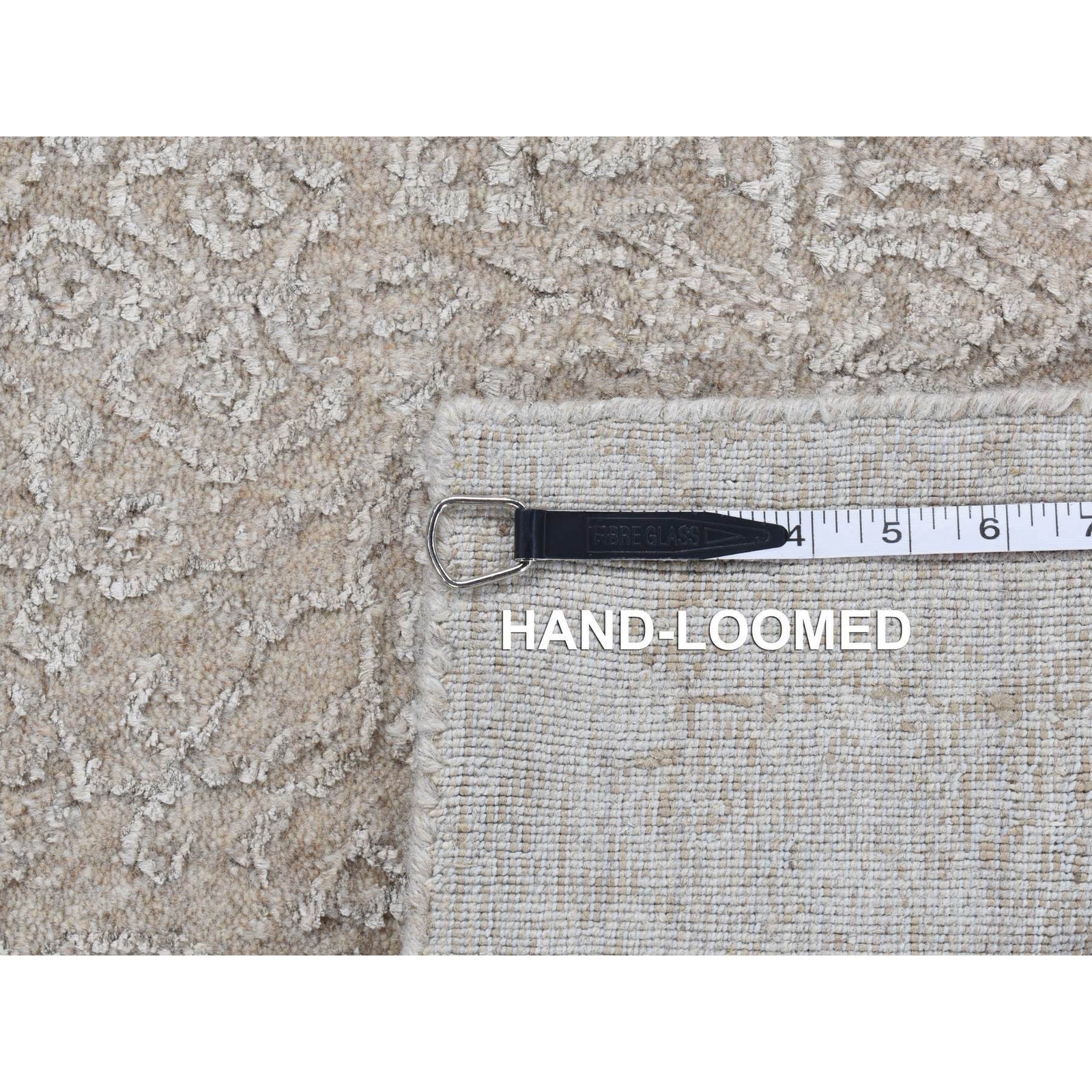 2’5″ x 12′ Gray Fine Jacquard with Hand Loomed Wool and Silk Runner Rug R87306