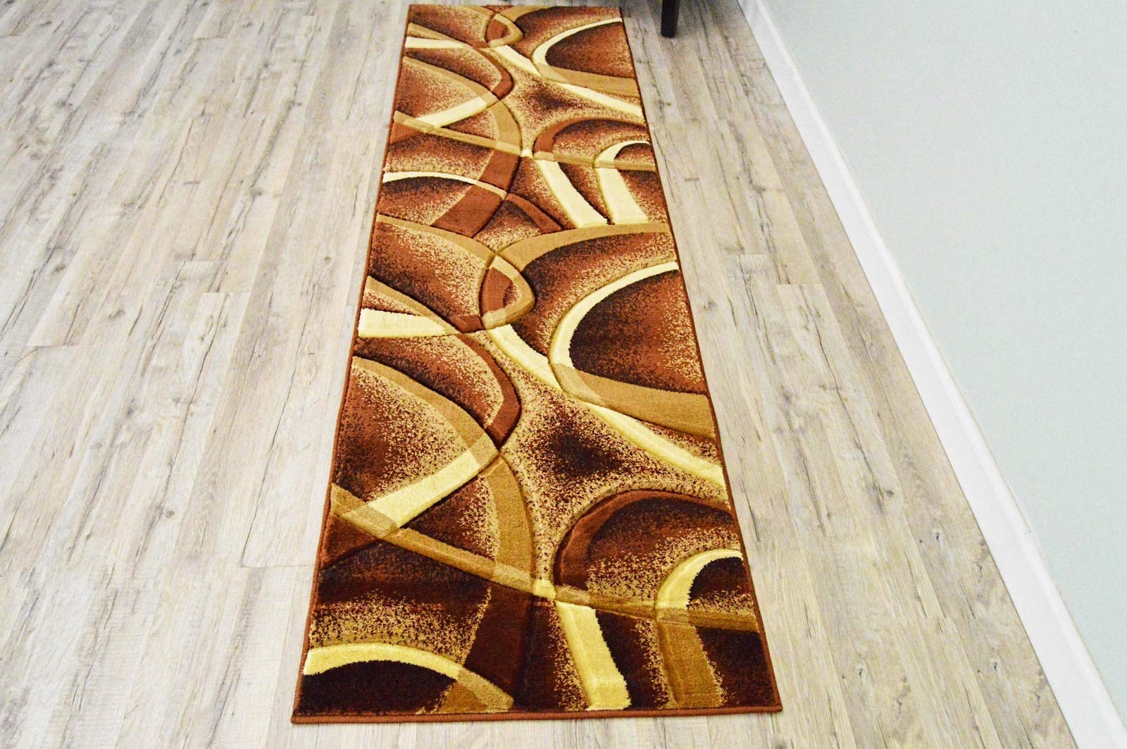 Premium Carved Modern Contemporary Abstract Rug 2305 Brown Chocolate 2’2”x7’4