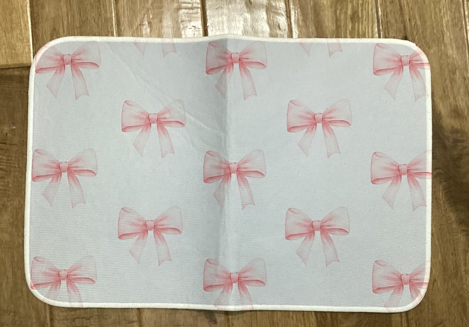 Pink Ribbon Bow Floor Mat Non-Slip Absorbent Washable Stain-Resistant 40x60cm