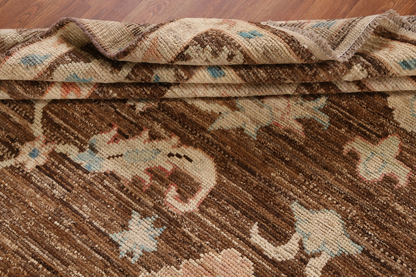 Vegetable Dye Turkish Authentic Oushak Rug Hand-Knotted 8×10 ft Brown