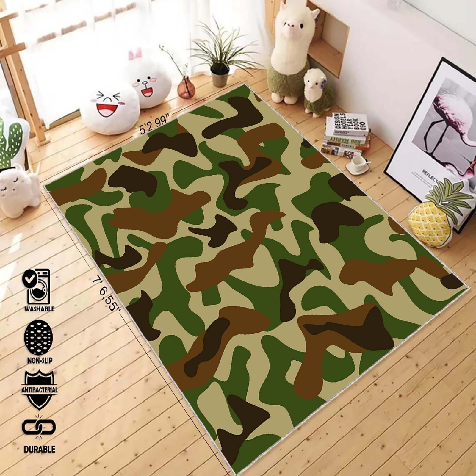 Army Military Patterned Camouflage Rug
