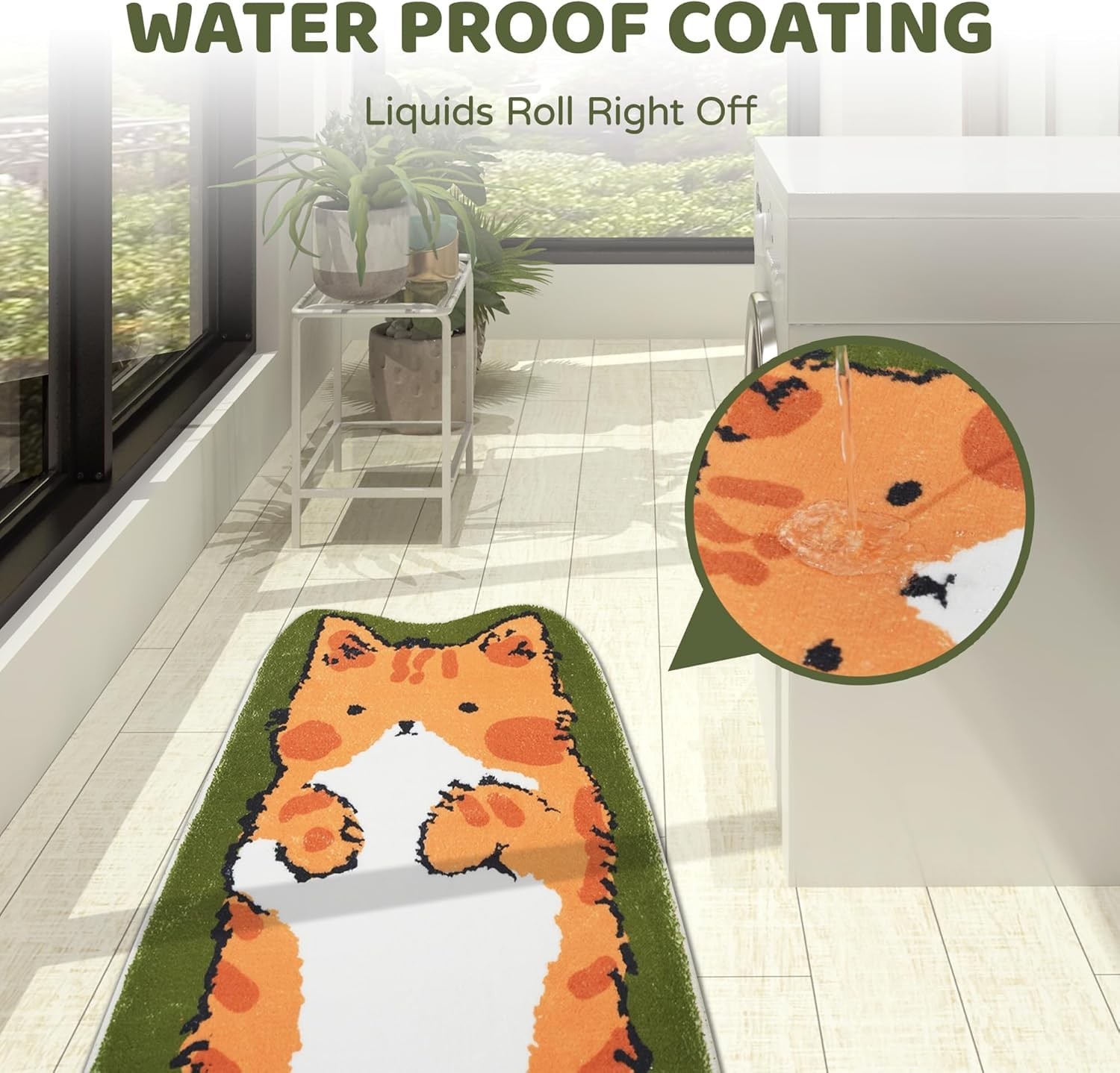 Cat Rugs, 1.3′ X 3.9′ Small Cute Irregular Shaped Rug for Bedroom Bathroom Ro…