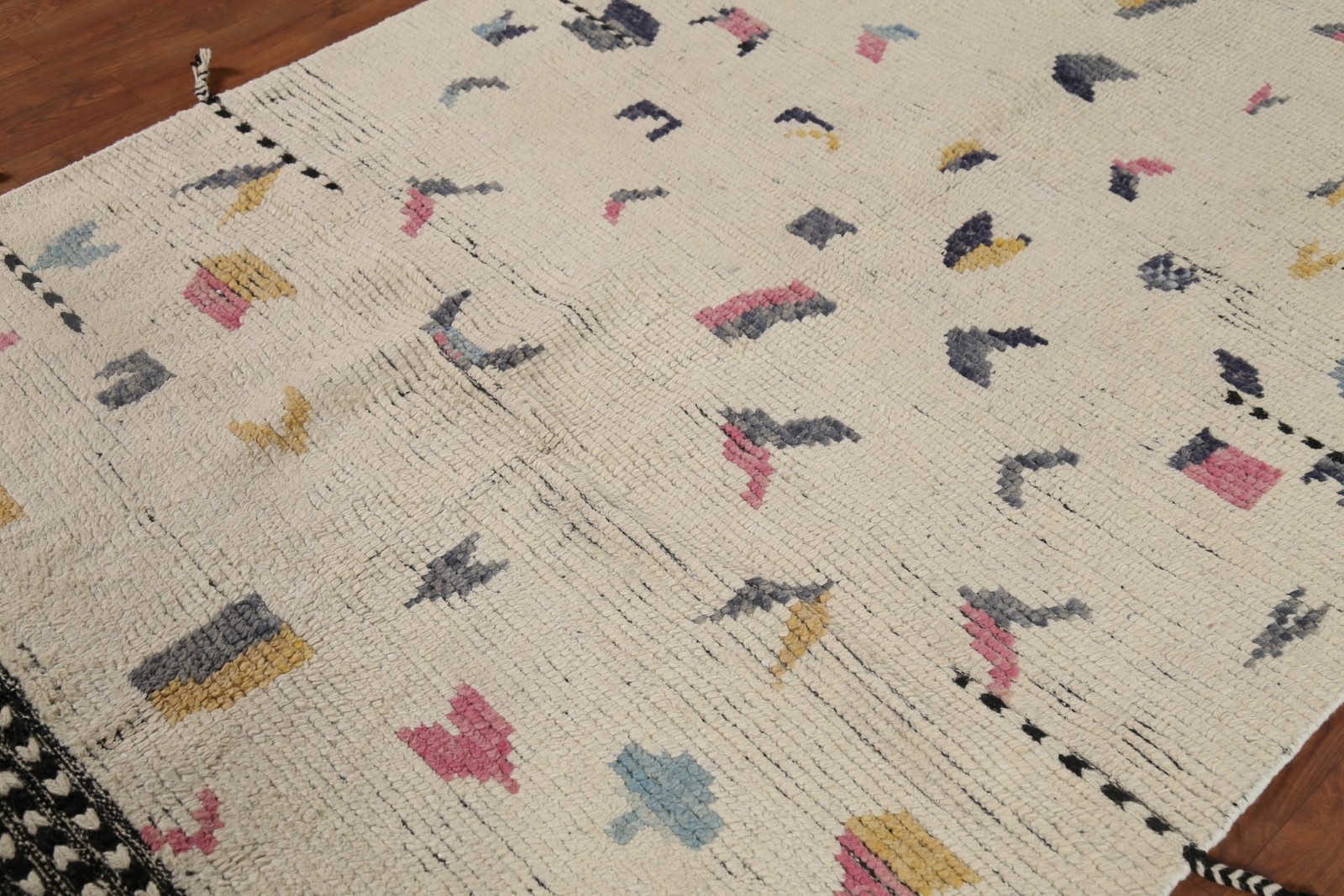 Earth Tone Handmade Moroccan Area Rug 5×9 Ft Oriental Wool Carpet Modern Rug