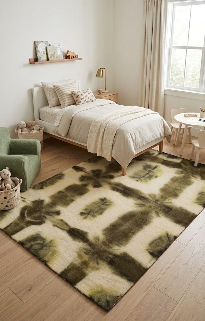 Contemporary Tie-Dye Design 5X8 Modern Hand-Tufted Area Rug Studio Office Carpet