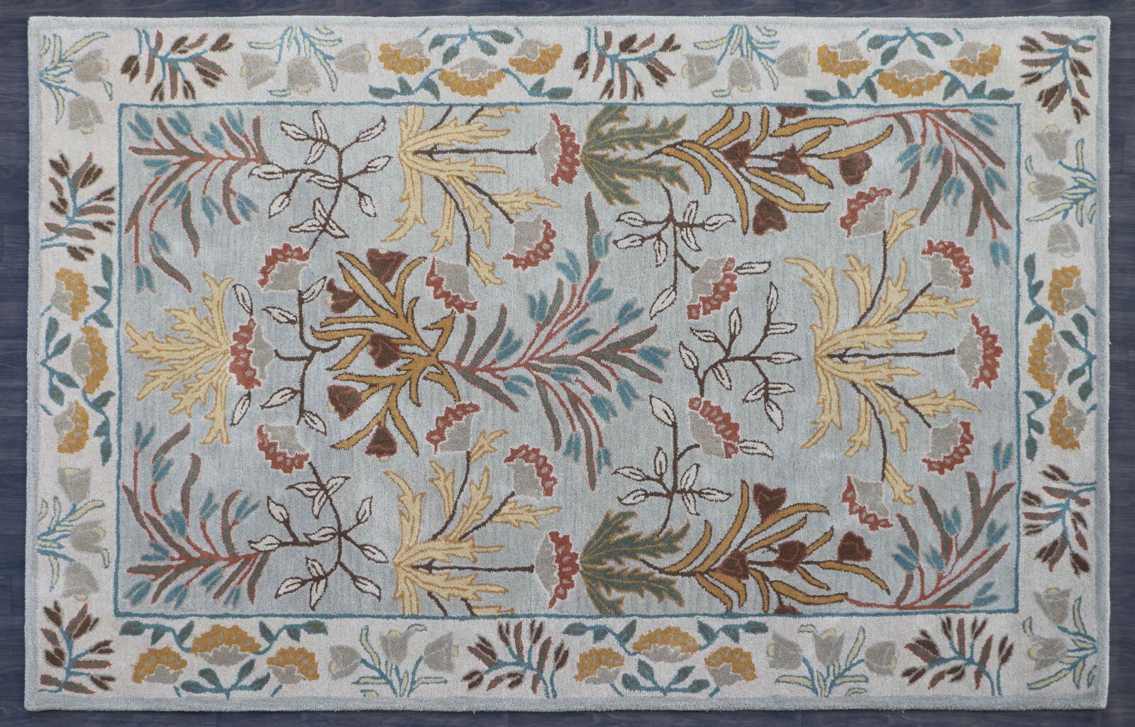 New Adeline Grey Traditional Parsian Style Handmade Tufted 100% Woolen Area Rugs