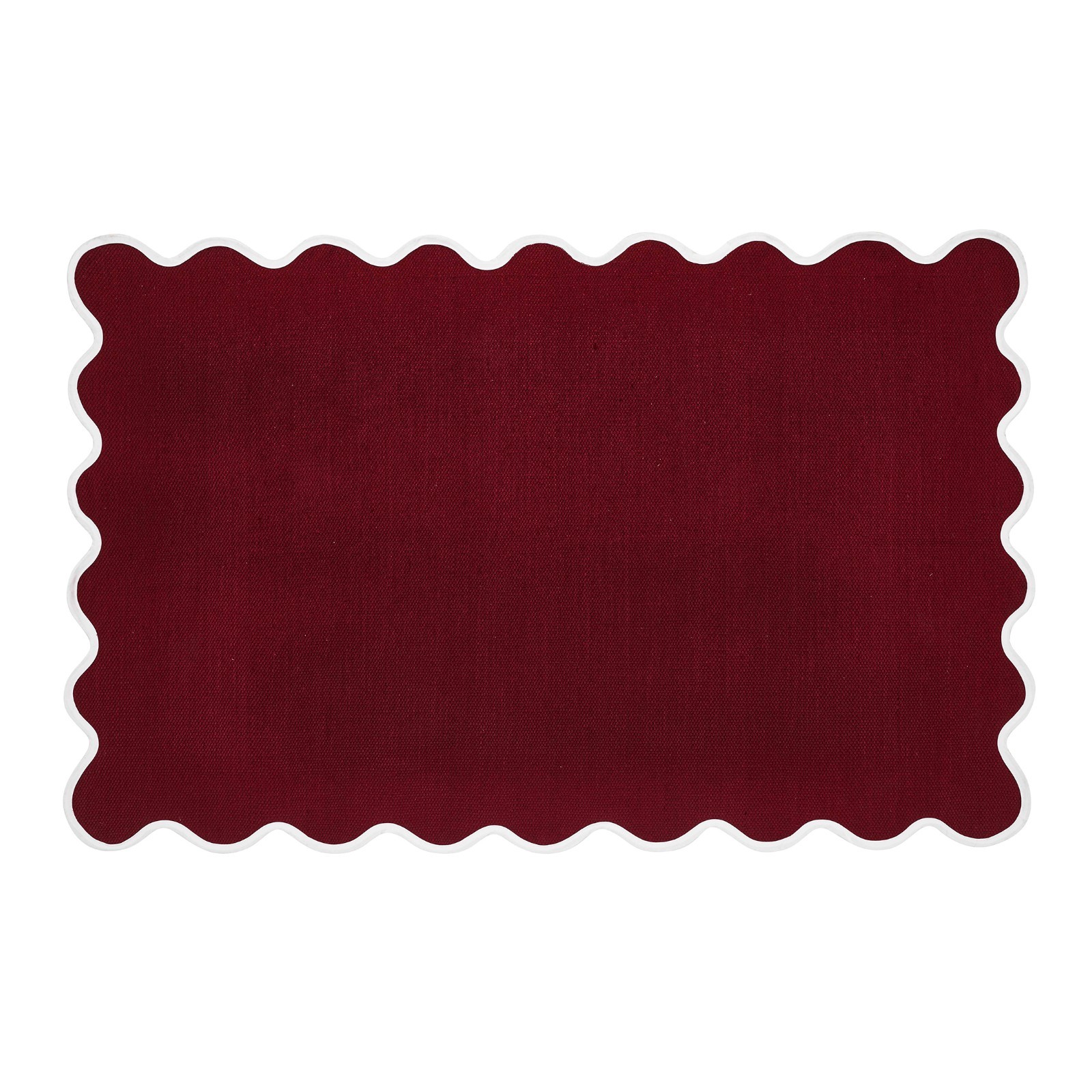 My Texas House Red Scallop Indoor/Outdoor Layering Rug, 38″ x 58″