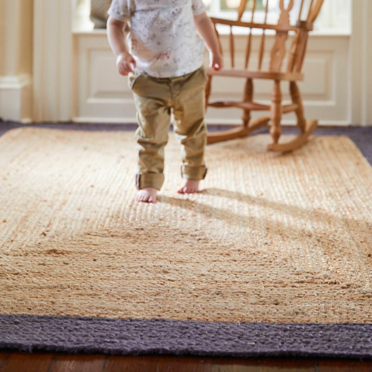 Runner Rug 100% Natural Jute Braided Style Carpet rustic look Modern Area Rug