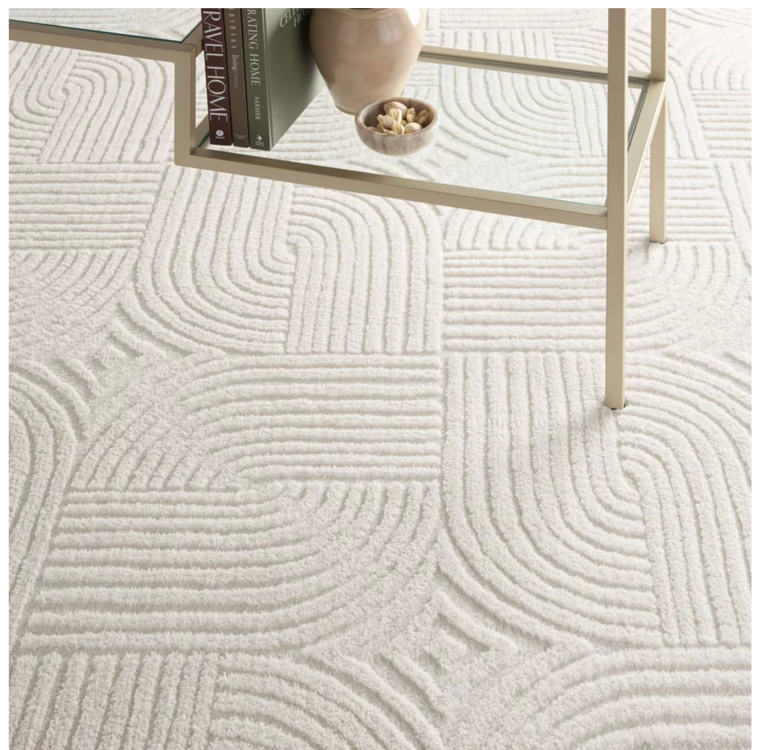 NWT TOWN & COUNTRY Stone Geo Curve, Machine Washable Small Area Rug from Target