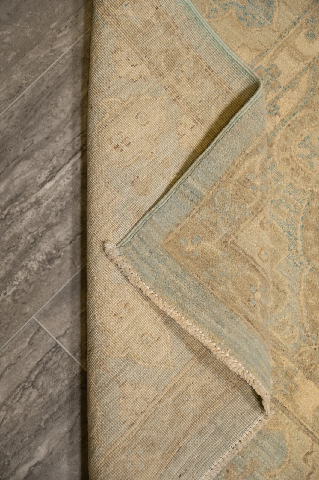 8 .0 x 10.6 New Handmade Ziglar Chobi Rug Neutral Light Green #B-77571