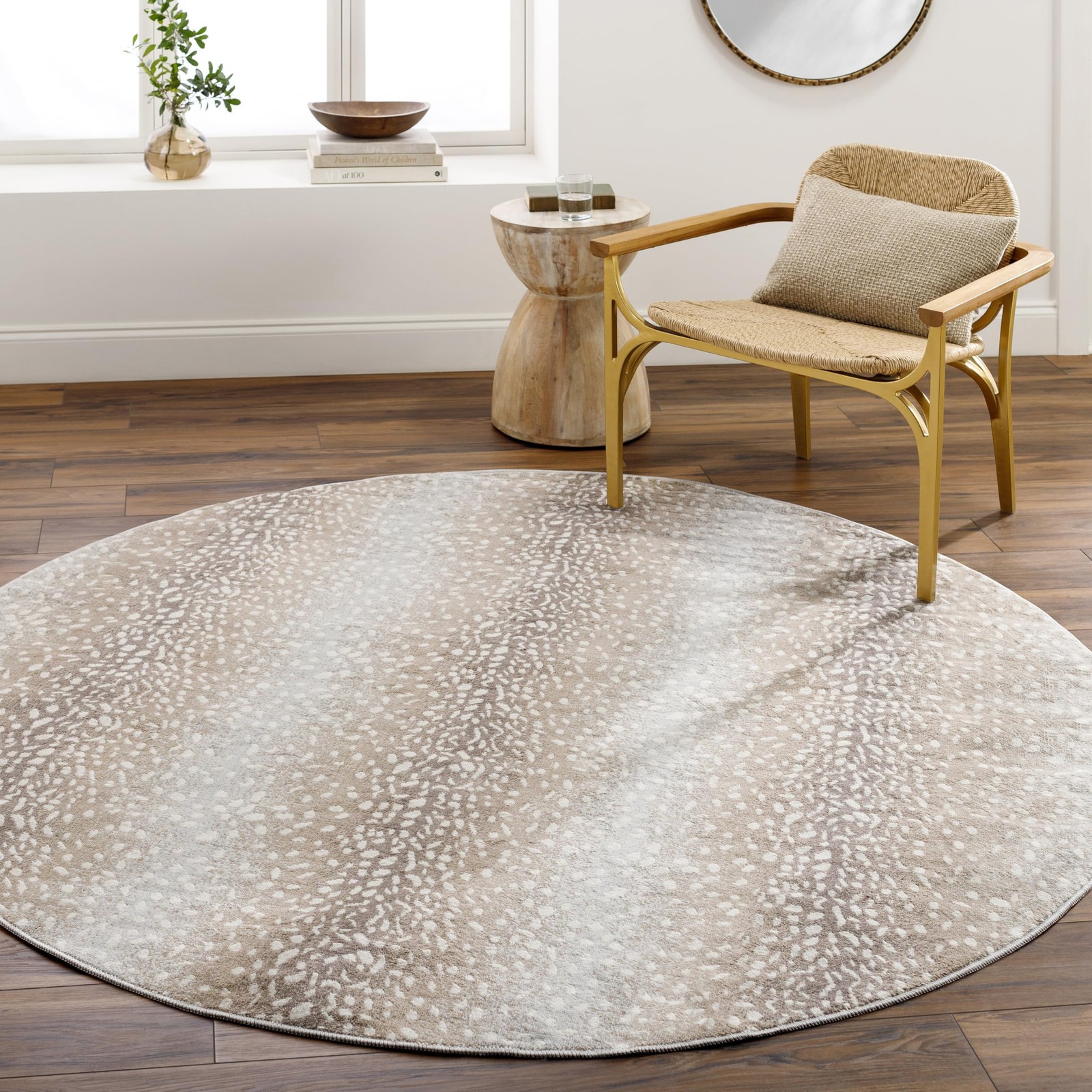 Livabliss Area Rugs – 8ft Round Pablo Print Kitchen, Home Office (7’10” Round)