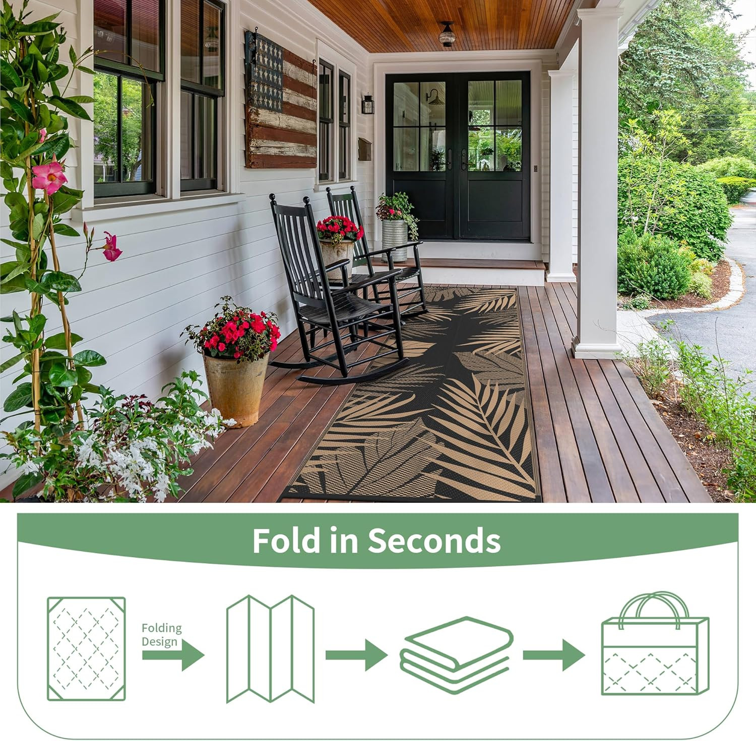 Outdoor Rug 2.5′ X 8′ Waterproof for Patios Clearance, Reversible Outdoor Plasti