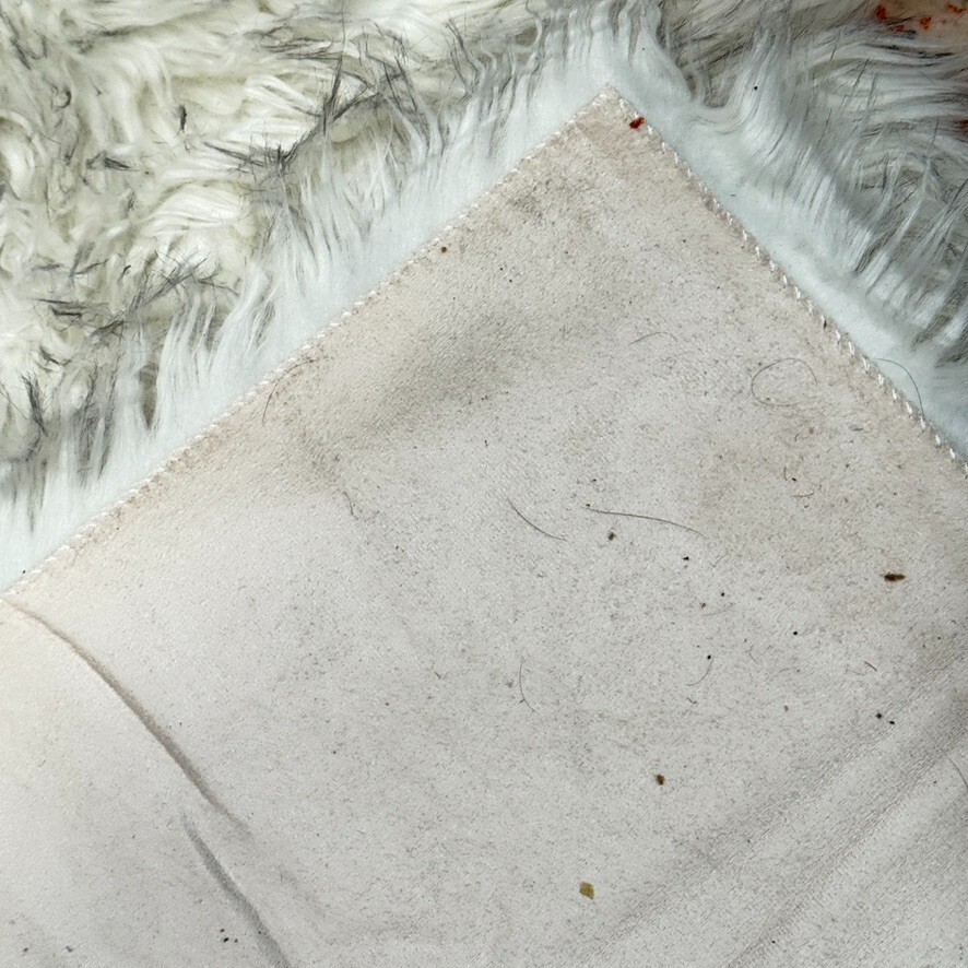 Latepis 2×5 Faux Fur Rug Runner White with Grey Tips Washable