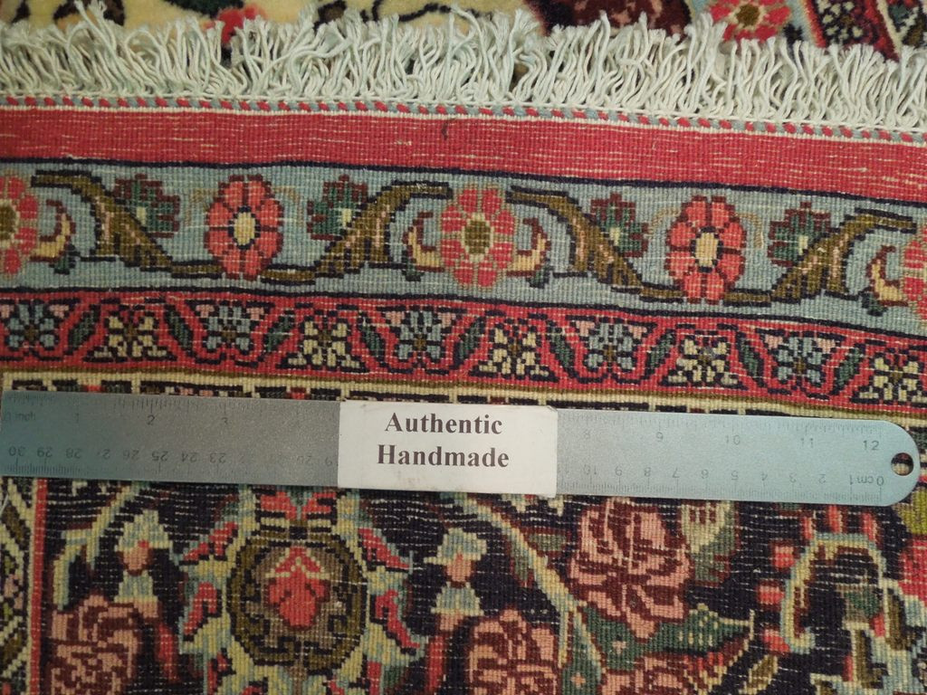 7 x 10.7 Ivory Fine Perrsian Floral Bijaar Rug 72408