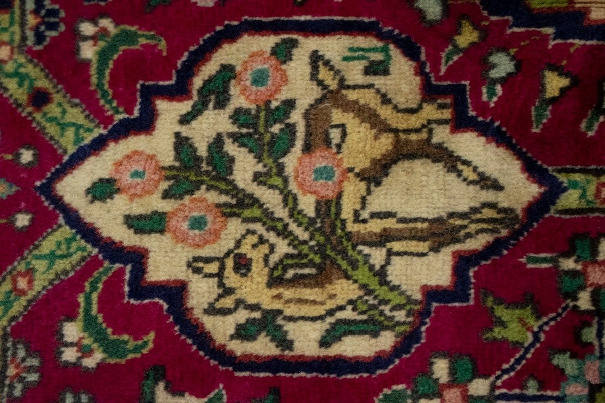 Handmade Rare Vintage Oriental Rug Floral & Animal Design Home Décor 10X13 ft