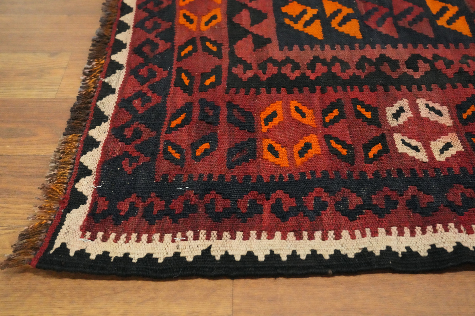 Reversible Red Kilim Large Rug 9×15 Ft Flat Weave Geometric Wool Carpet Tribal