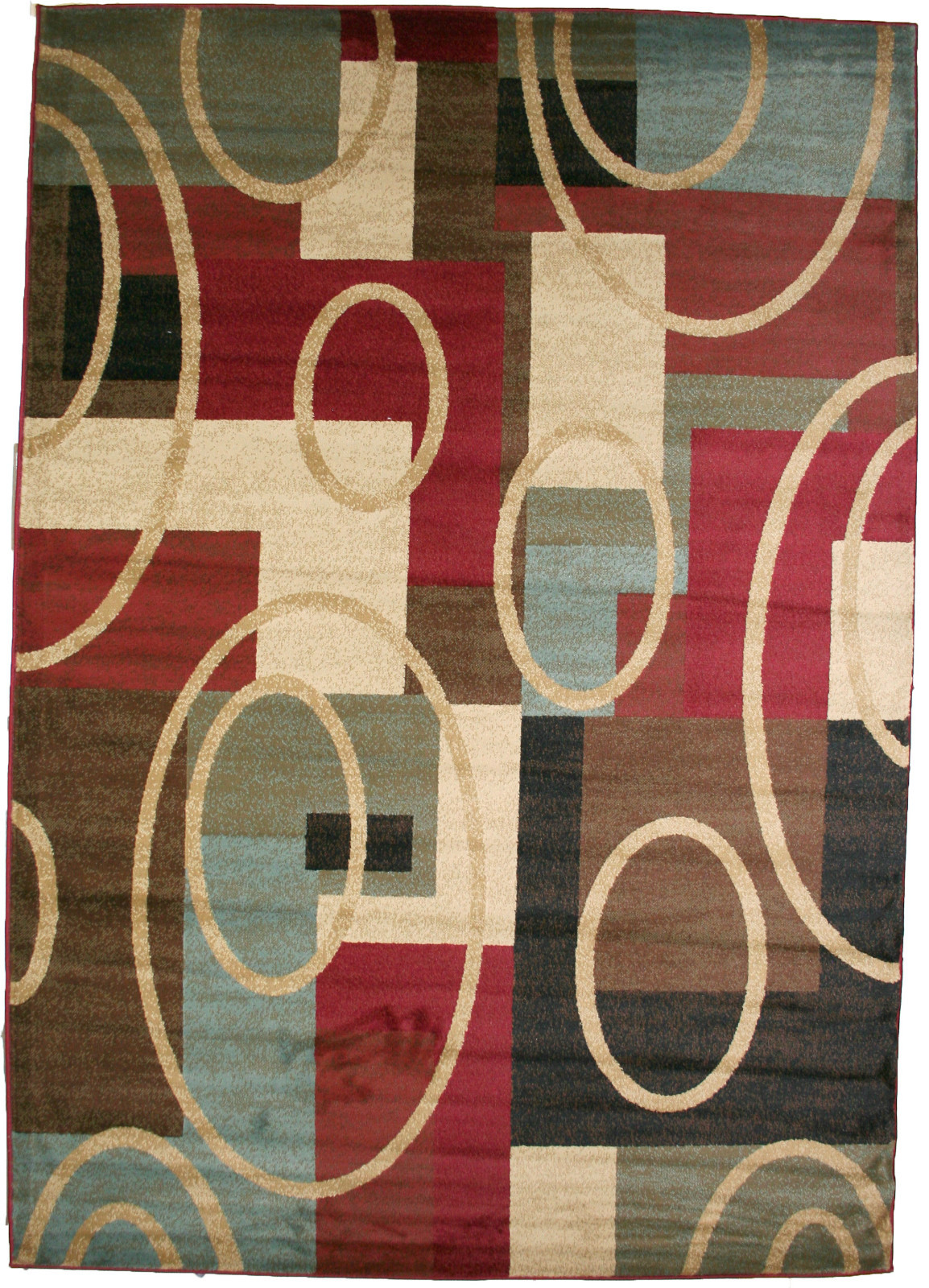 5X8 Broadway Area Rug Rugs New Modern Large Huge Red Blue Brown Beige Black Cute