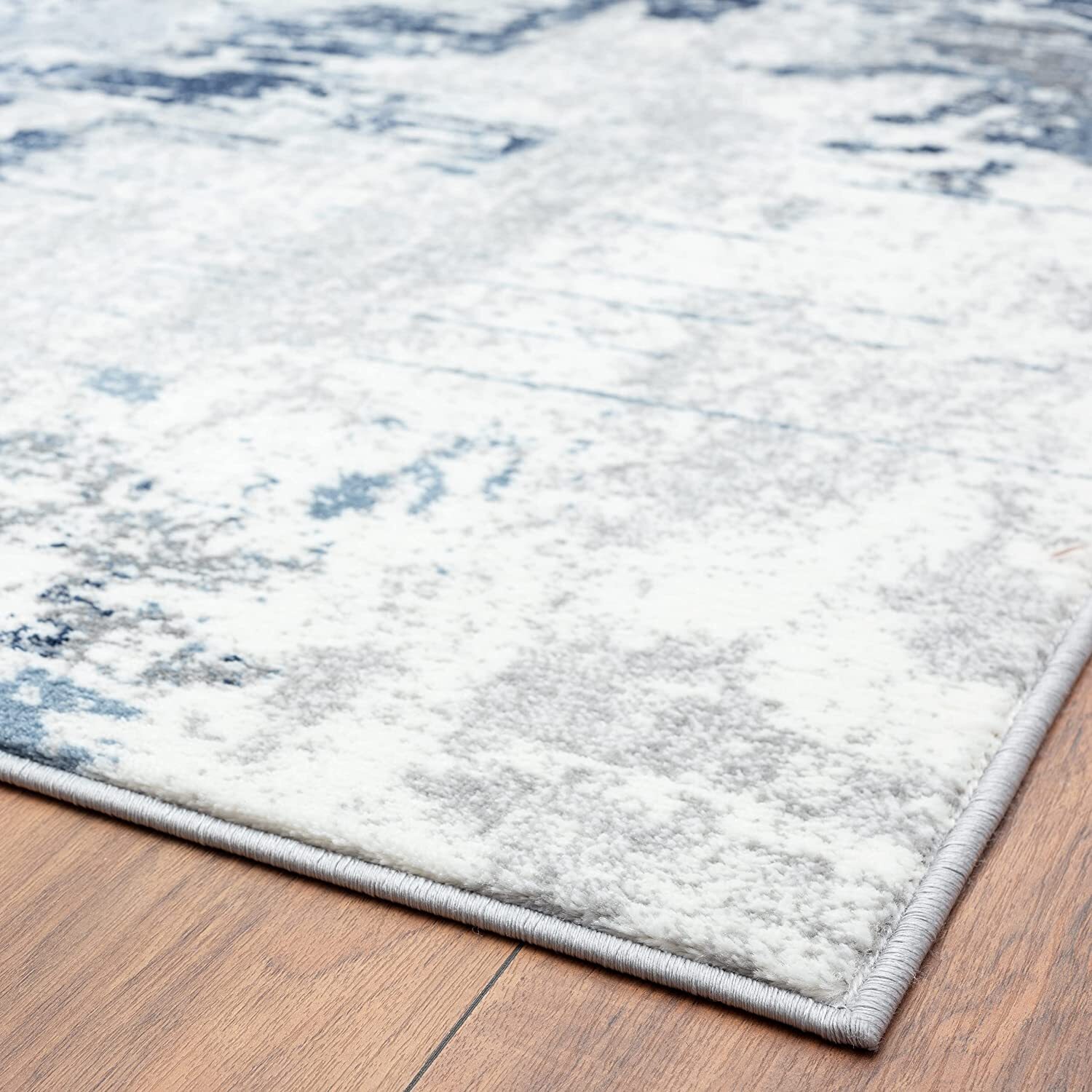Contemporary Area Rug Blue Abstract Modern Rug Top Quality Carpets Premium Rugs