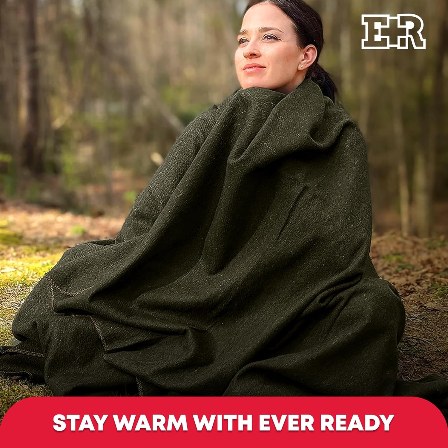 Military Wool Blanket – 80% Wool, Washable, Perfect Twin, Olive Drab Green