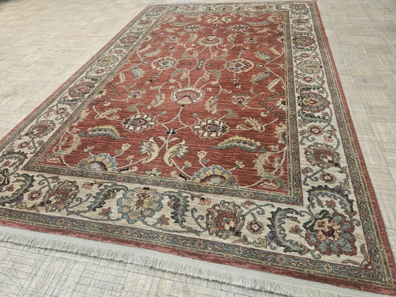 6×9 KARASTAN ASHARA AGRA RED 549-15002 100% WOOL RUG EXCELLENT CONDITION