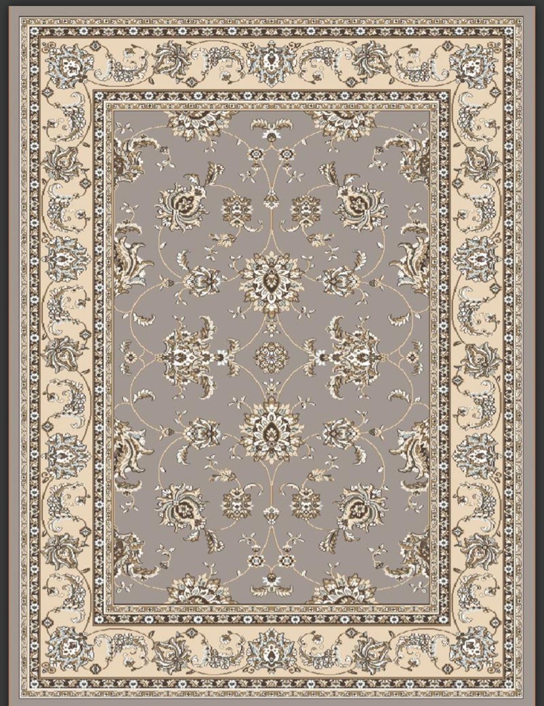 PISA Rug 2’2″ x 7’7″ Polypropylene Rug Design #1780, Grey