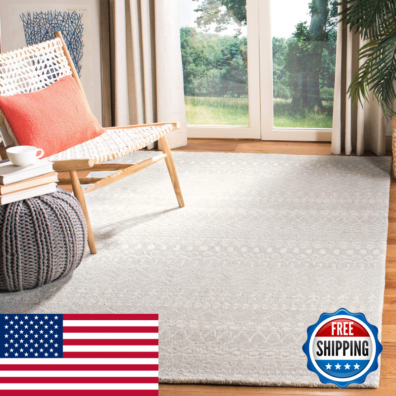 Safavieh Micro-Loop Collection Accent Rug – 4 X 6 Aqua Ivory Handmade Moroccan
