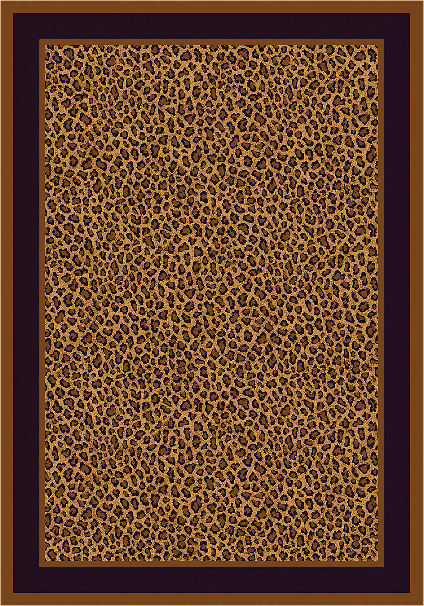 5×8 Milliken Zimbala Leopard Modern Bordered Area Rug – Approx 5’4″x7’8″