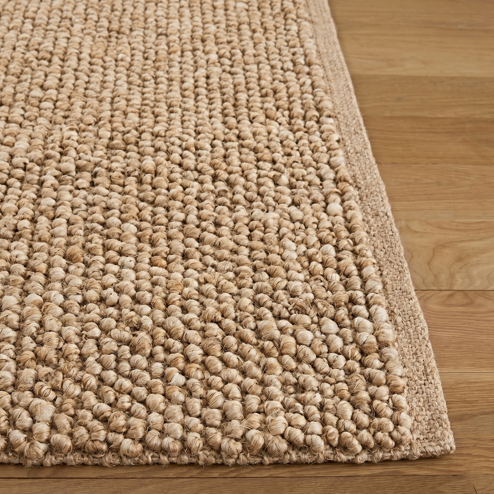 Chunky Natural Jute Area Rug – Hand-Woven Organic Wool Jute Blend