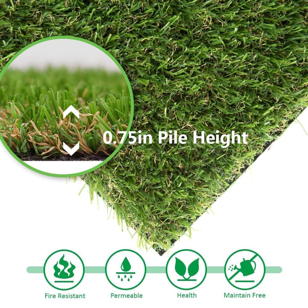 0.8inch Realistic Synthetic Artificial Grass Turf Thick Fake Faux Grass Rug A…